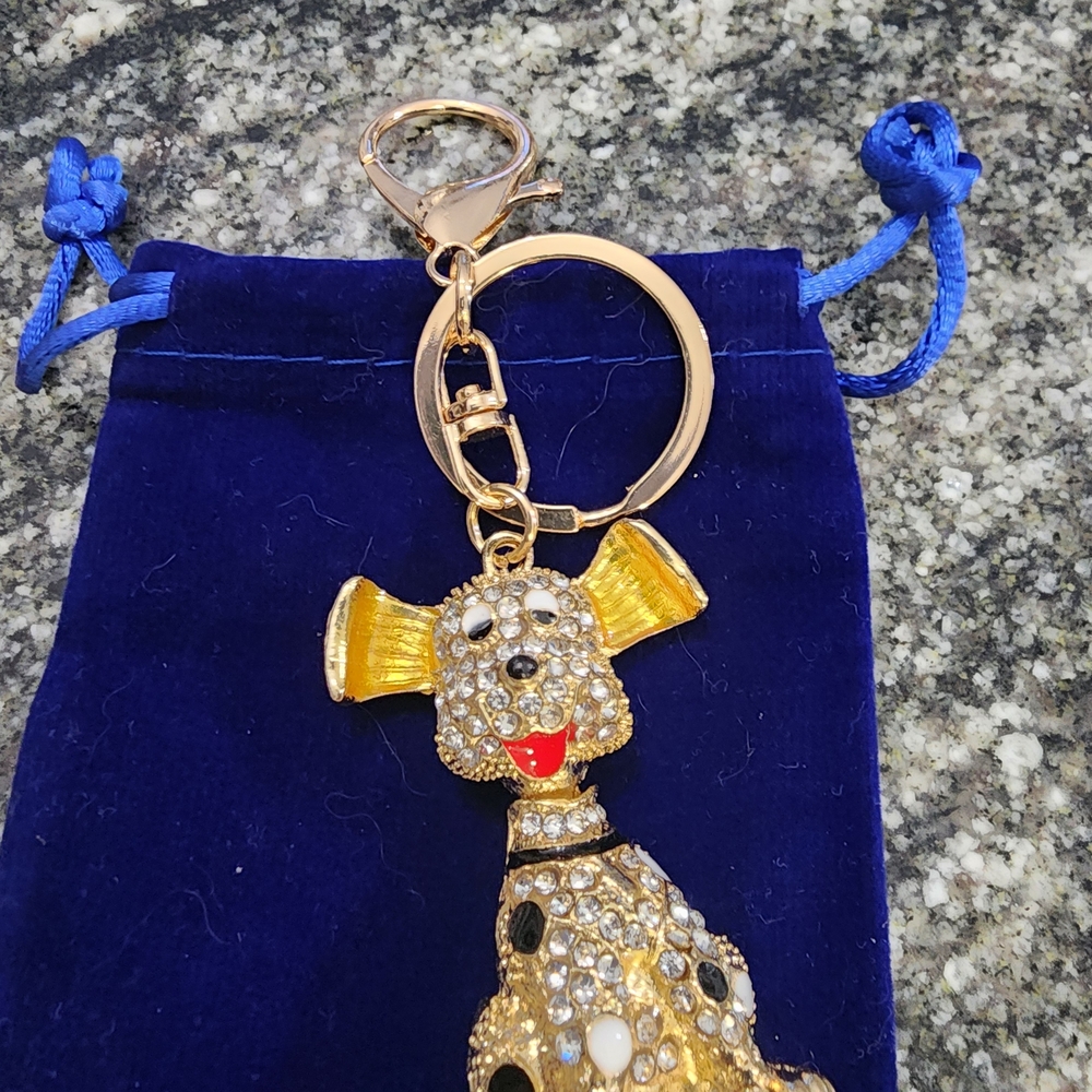 Gold and Red Dog Keychain